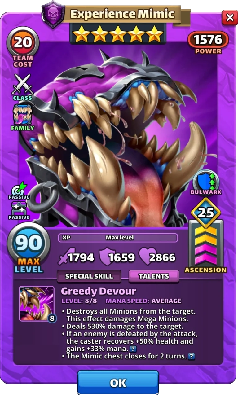 Experience Mimic Dark